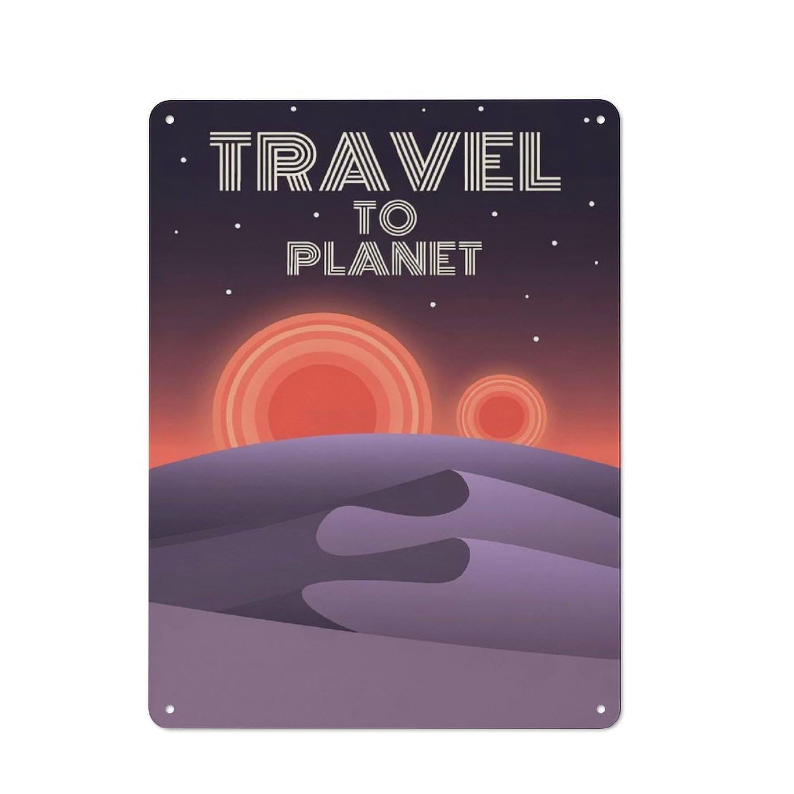 Travel to Planet Decorative Tin Plaque 40x30cm, Decorative Novelty Wall Art for Hallway, Home Bar, Garage Or Study