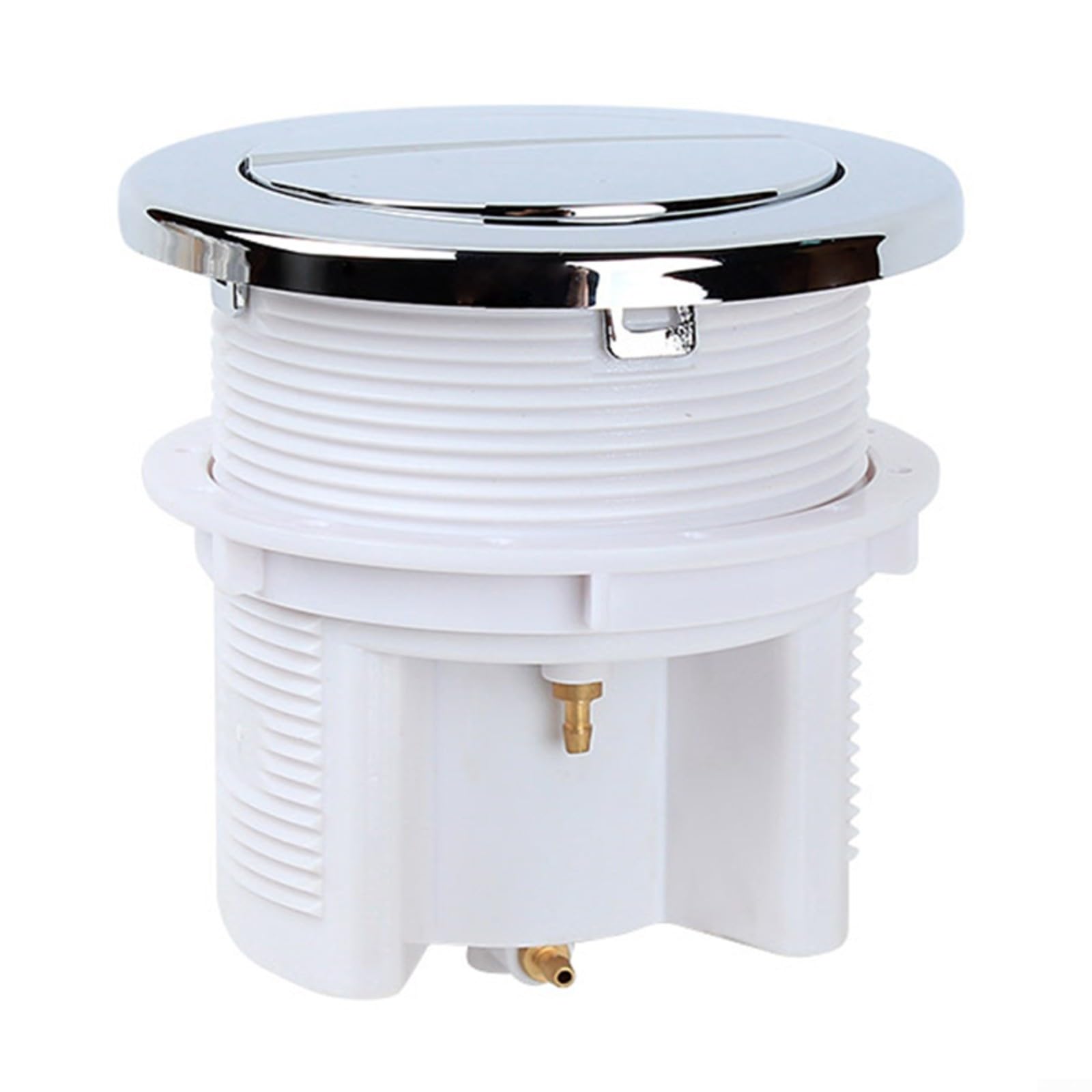 EXTRWORY Toilet Push Button Flush System Replacement Part,Twin Hose Toilet Push Button Dual Flush Air Type Pneumatic Chrome Plated Dual Flush Button,For Dual Flush Concealed Toilet Cisterns(Silver)