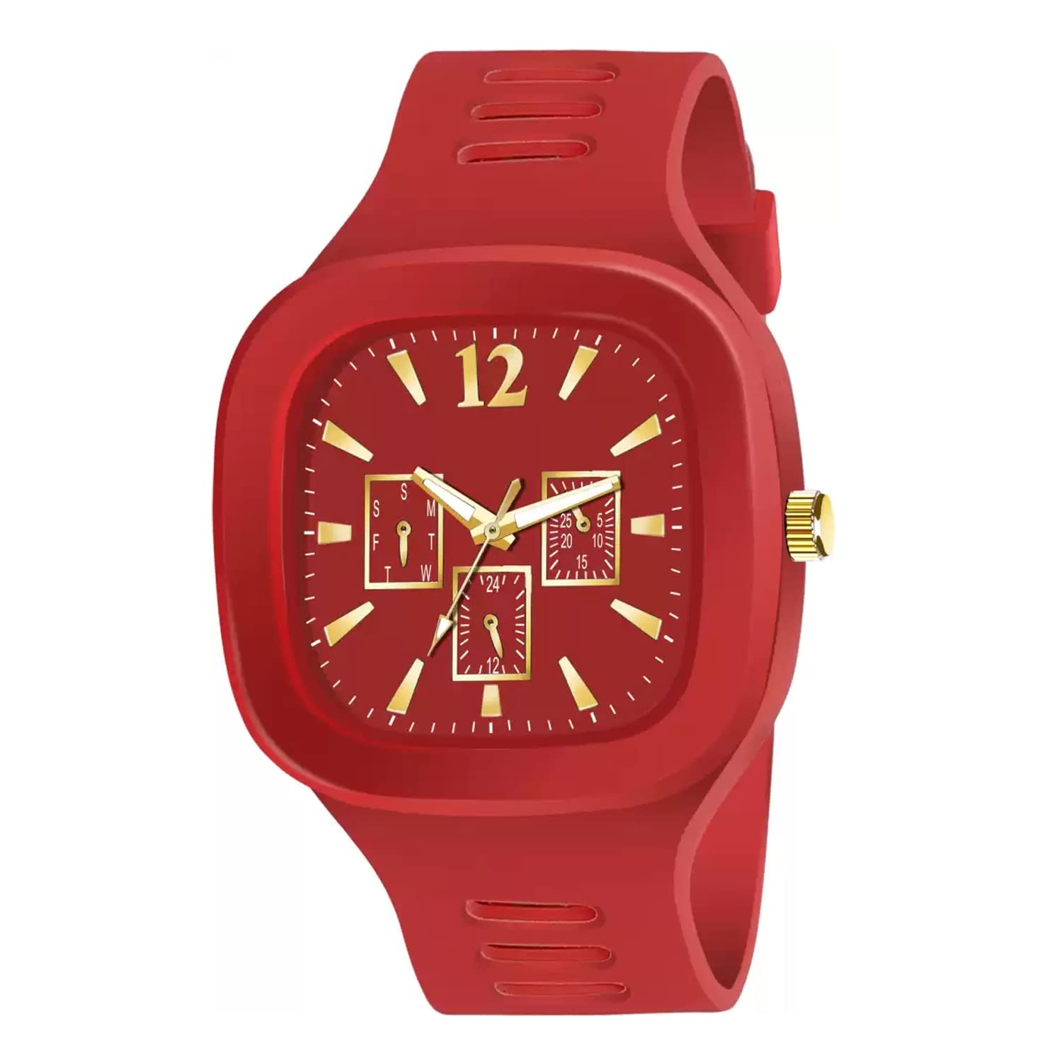 LORENZ Stylish Analog Square Smooth Silicon Strap Boys Watch - MK-403R (Red Dial Red Colored Strap) (B09QX9H8JS) Amazon Price History, Amazon Price Tracker