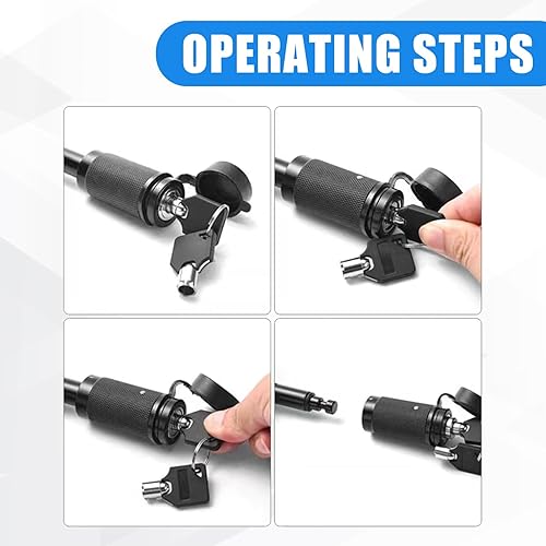 Miniatura 5 de ZBGUN 1 cerradura de enganche para automóvil con llaves de bloqueo, 6.7 pulgadas, impermeable, duradero, receptor de remolque de vehículo, pasador