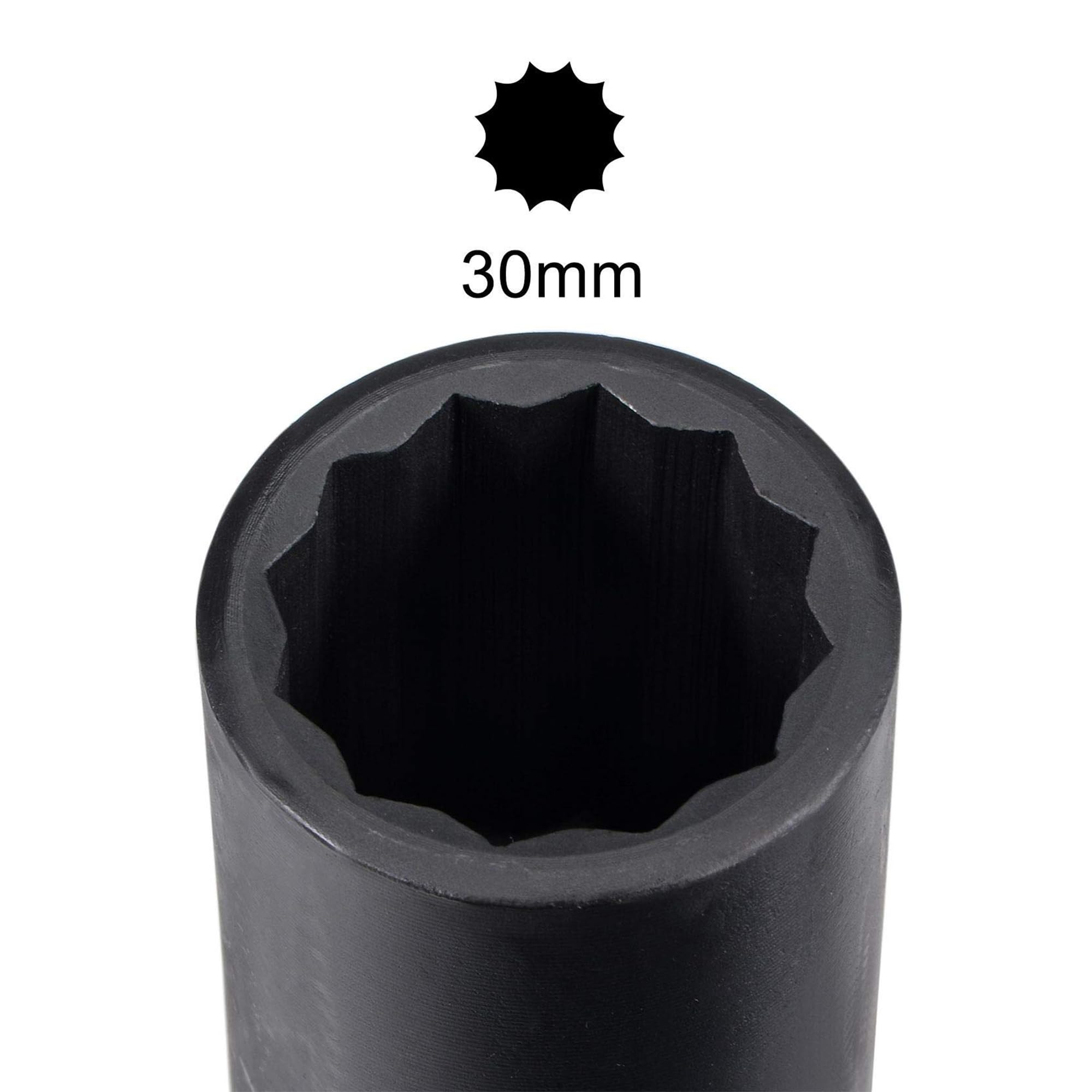 TA-VIGOR 12-Point Deep Impact Socket, 1/2-Inch Drive 30mm Metric Spindle Axle Nut Socket Driver Wrench - Image 3