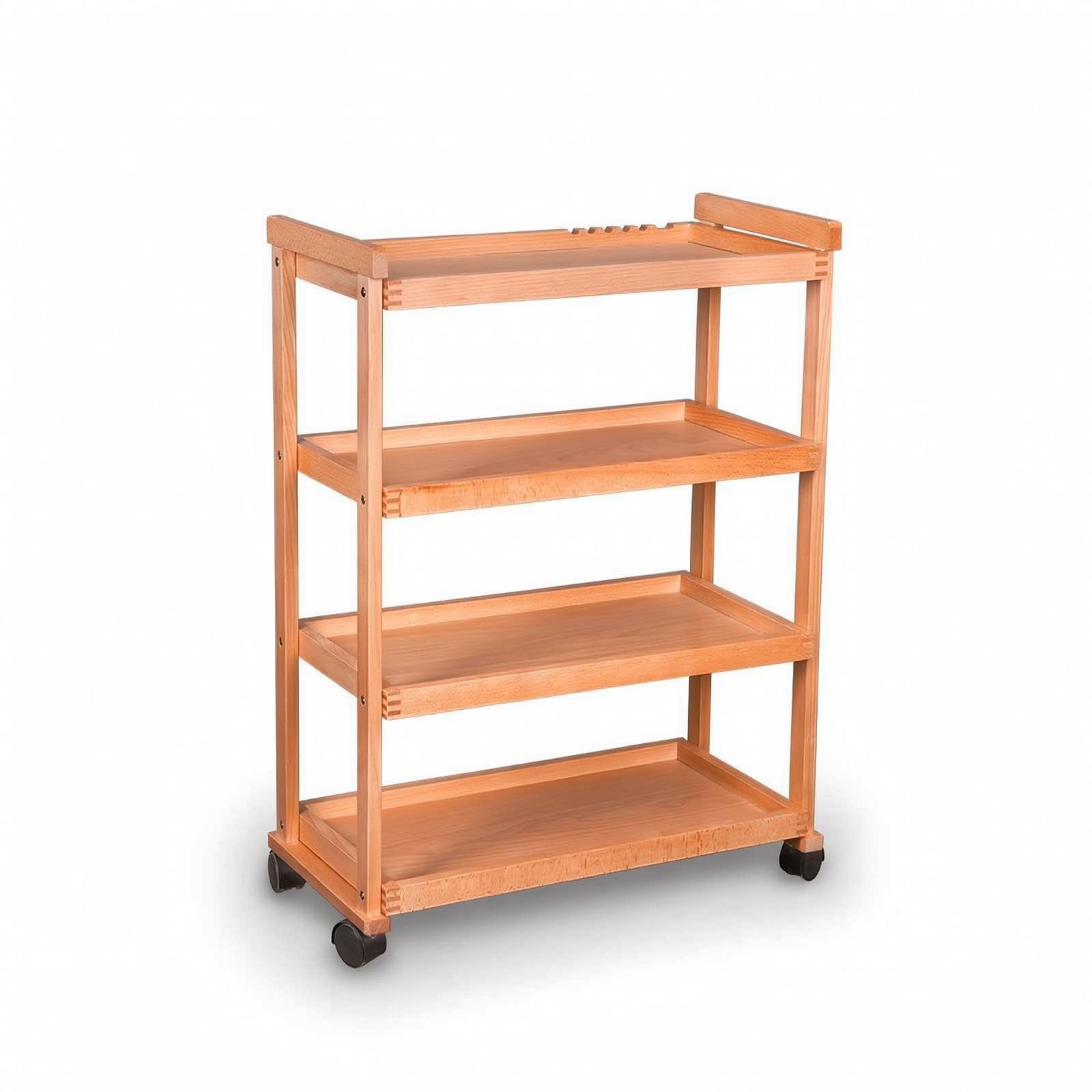 Carrello da Disegno a più Livelli Carrello Portaoggetti con Ruote Multiuso Mobile per Artisti, Laboratorio, Carrello A Quattro Strati In Faggio Importato