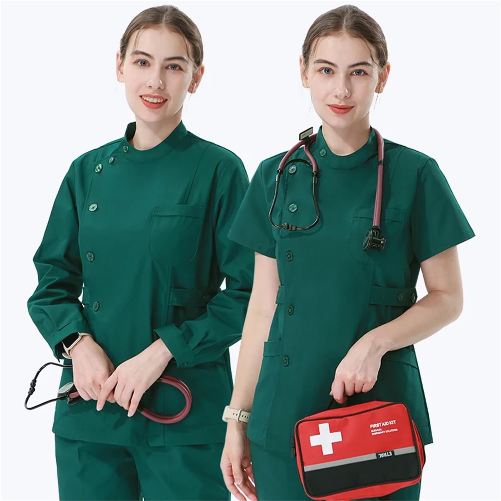 Divisa da Infermiera Tradizionale Infermiera Scrub Set Uniformi Mediche Donna Uomo Abbigliamento da Lavoro Dentale Popeline Chirurgo Medico Suit per Le Donne