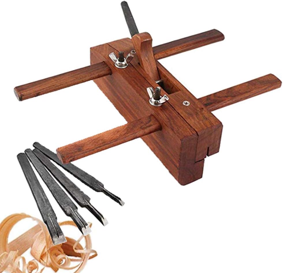 Rabbet Plane, Hand Wood Planer DIY Plough Plane Slot Grooving Wood Plane Shoulder Plane Adjustable Hand Plane for Carpenter Woodcarver with 5 Planer Blades