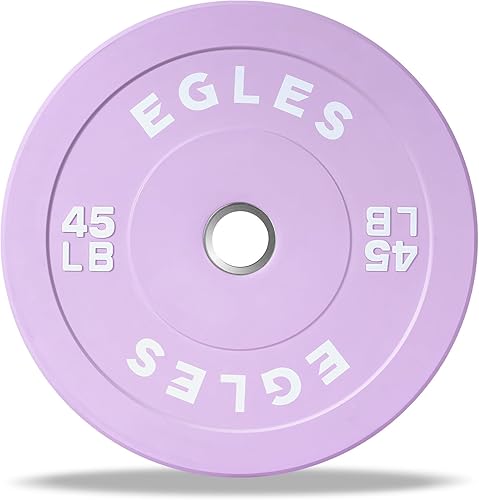 Egles Placas olímpicas de peso olímpico rosa vibrantemorado, placas de barra de goma, placa estándar de goma virgen de 2 pulgadas, 10, 15, 25, 35,