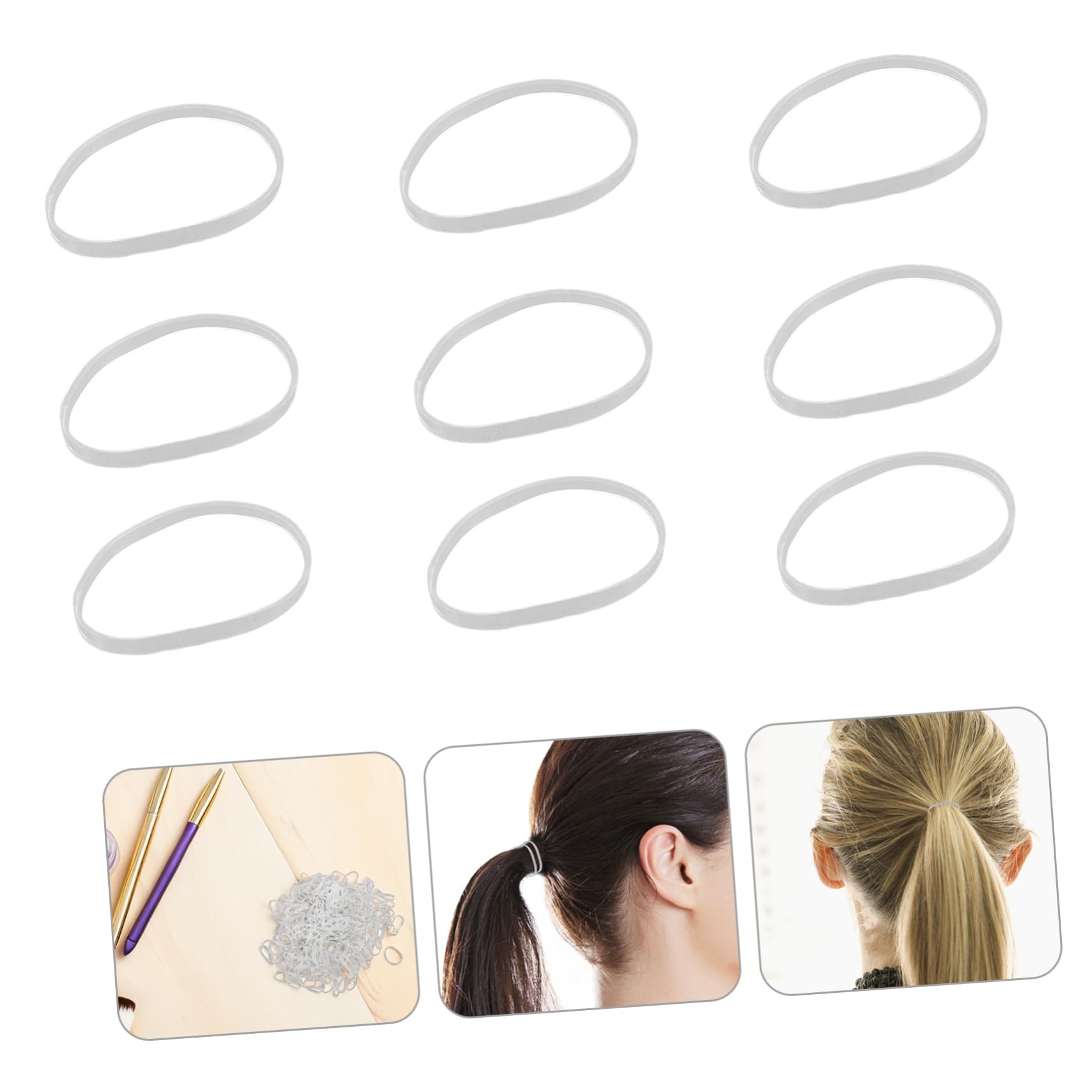 5000 piezas Gomas Elásticas Transparentes para Pelo Bandas de Caucho Gruesas y Flexibles Descartables para Peinados Rápidos y Deportivos Resistentes y Ligeras para Mujeres