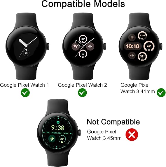 Mugust Silicone Strap Compatible with Google Pixel Watch Band, Soft Silicone Adjustable Straps Replacement Wristbands for Google Pixel Watch 3 41mm/2/1 Bands for Women Men (Violet Smoke, Small)
