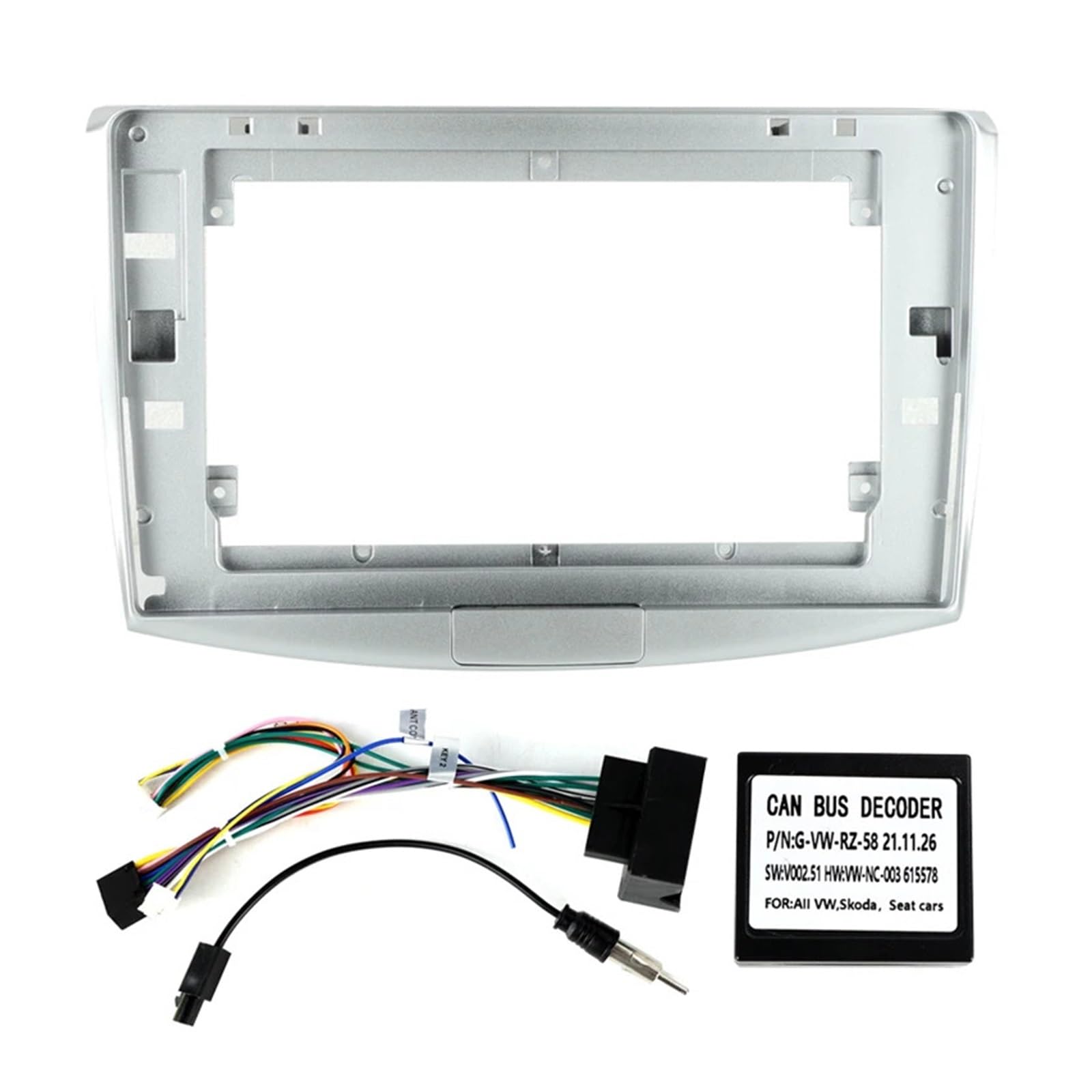 Radio Frame Fascia 10inch Car Android Multimedia Player Radio Panel Frame Fit for VW Fit for Passat B7 2011-2015 Mounting Bracket with Cord Installation kit