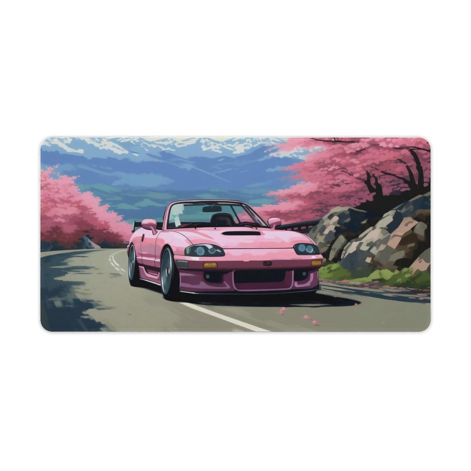 CLiqr Large Mouse Pad Cherry Blossoms Car S2000 Sports Aesthetic Desk Mat Computer Accessories Gaming Office Organizers Supplies Decor Essentials