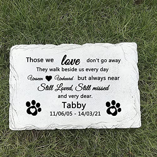 LAGGATTS Personalised Pet Dog Garden Memorial Stone Plaque Grave Marker, Headstone for Dog Cat, Sympathy Poem - Those we Love Don't go Away and Very Dear.