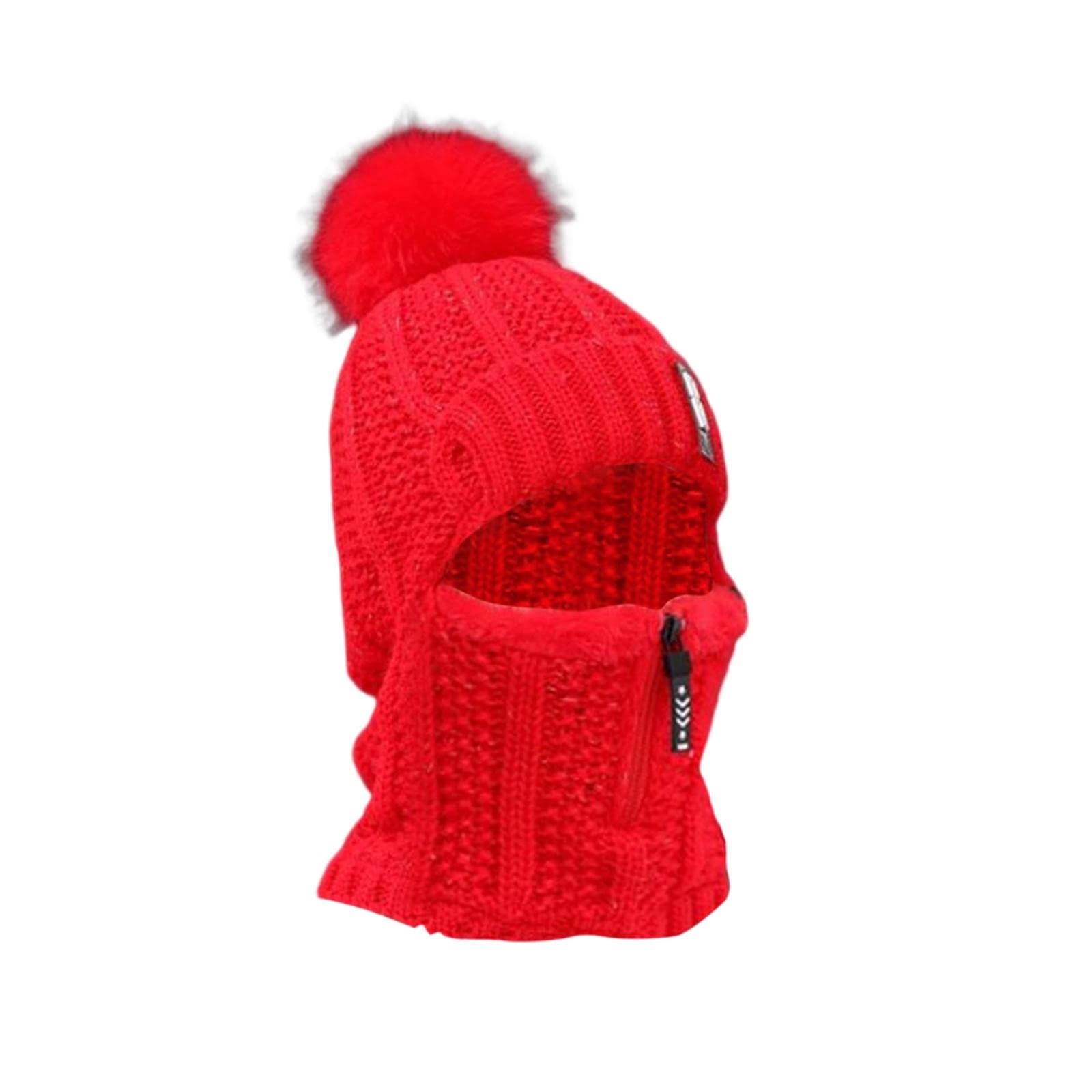 Enakshi® Women Winter Hat Scarf Beanie Caps Girls Headwear Knitted for Skiing Hiking Red|Sporting Goods | Winter Sports | Clothing | Hats & Headwear-image-10