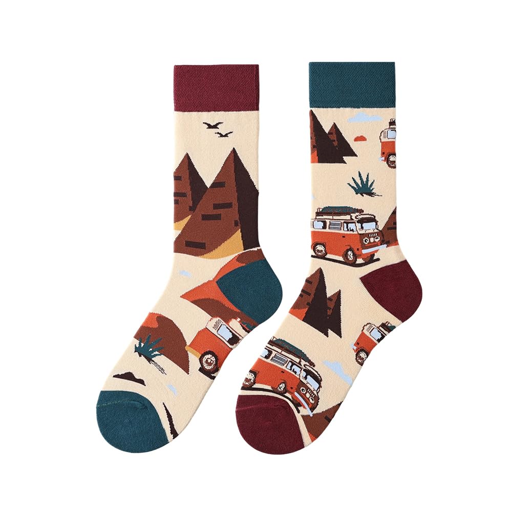 NxnChc Calcetines Divertidos Unisex para Mujer y Hombre con Diseños Asimétricos en Par - Temas Animales, Comida, Fruta, Deporte y Arte en Algodón - Ideal para Regalos — view 15