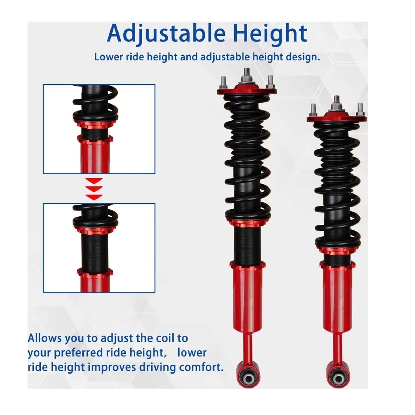 Amortyzatory samochodowe Pasuje do Honda Accord Acura TSX Wysokość sprężyna amortyzatora rozpórki obniżenie regulowane zawieszenie Coilovers(Gold)
