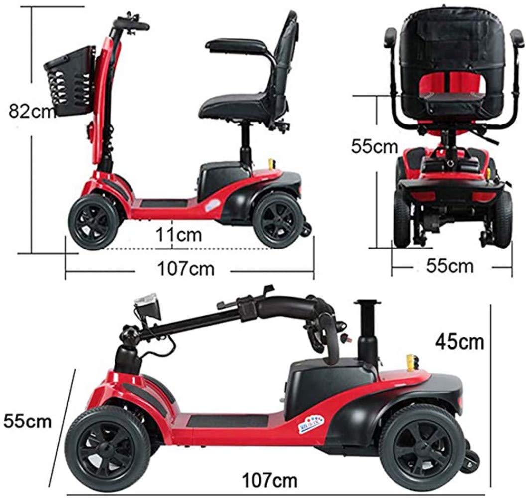 Silla de ruedas liviana, ruedas eléctricas livianas, scooter eléctrico para adultos, scooter de movilidad eléctrica, scooter de viaje para personas mayores, plegable, pasamanos que se puede abrir, a