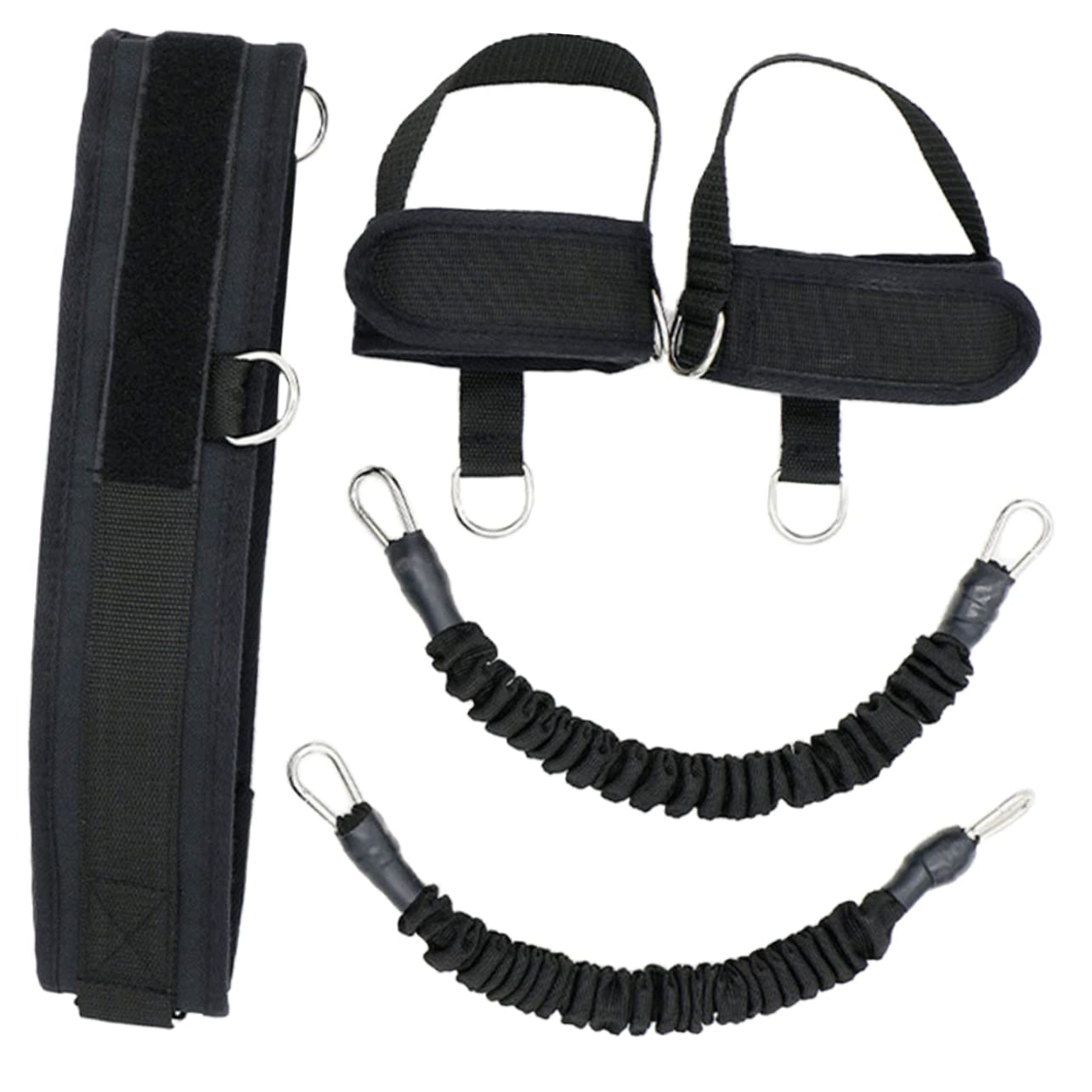 Mikinona Fasce Elastiche per Allenamento Gambe Cavigliere Regolabili in Neoprene e Pelle Rigenerata, per Allenamento Forza e Salto Sia Indoor che Outdoor