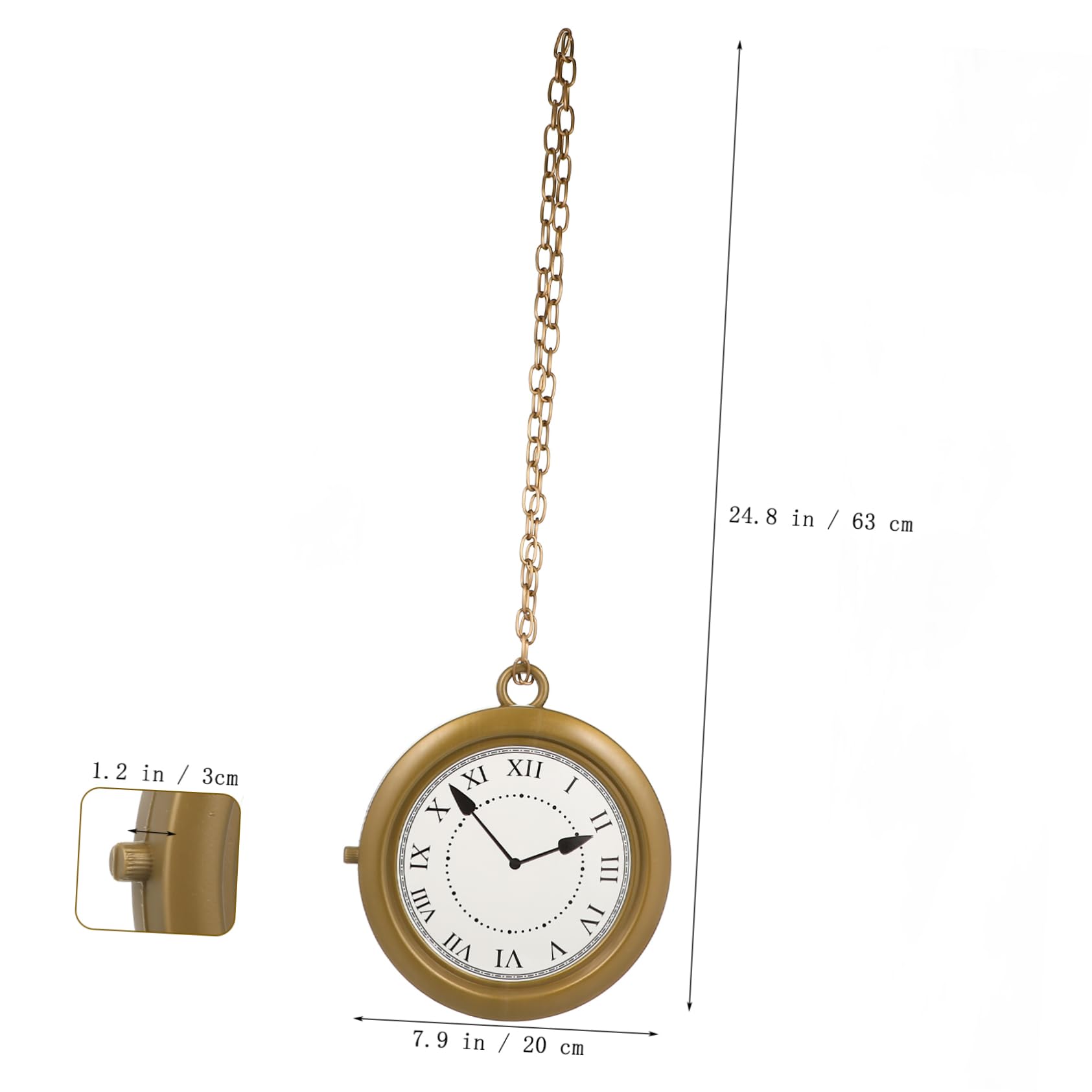 FOMIYES Clock Necklace Gold Costume Accessory Decorative Clock Jewelry for Halloween Party Lightweight Durable Design for Cosplay and Themed Events