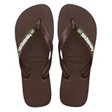 Men's Brazil Logo Sandal Dark Brown/White Flip-Flop