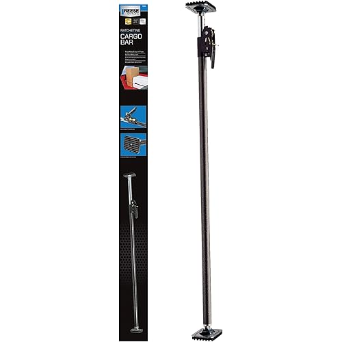 Reese Towpower 1390600 Ratcheting Cargo Bar Adjustable 40 Inch to 70 Inch, Designed To Stop Cargo From Shifting In Sport Utility Vehicles, Trucks And Vans.