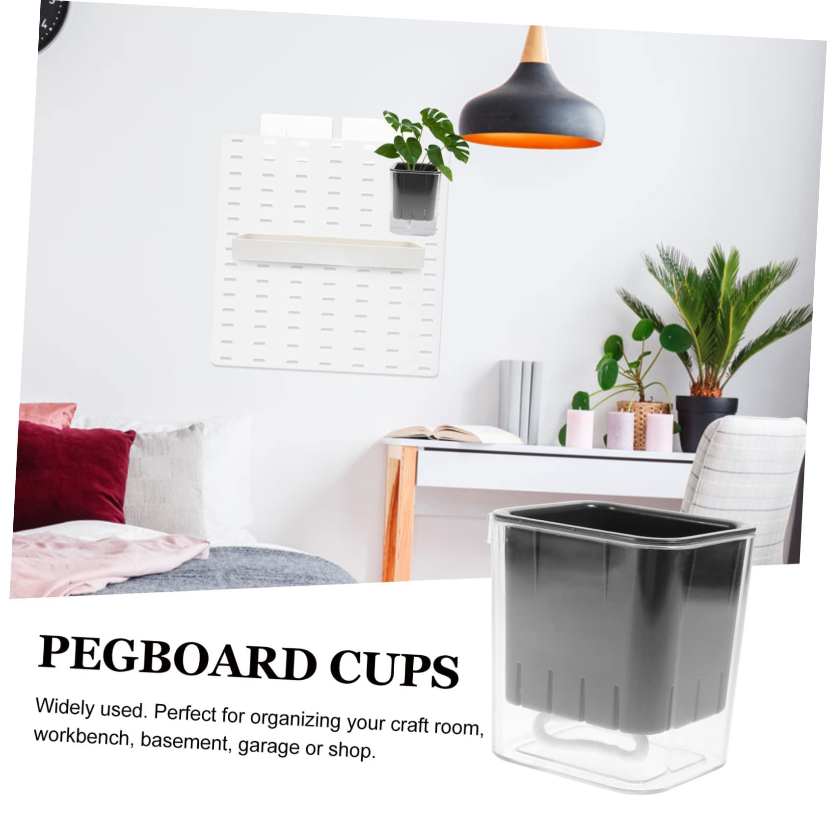 HOOTNEE Pegboard Paper Towel Holder Office Garbage Bin Peg Hooks Assortment Organizer Pegboard Cup Shelf Storage Bin Craft Organizers and Storage Pegboard Accessories for Craft Room Abs