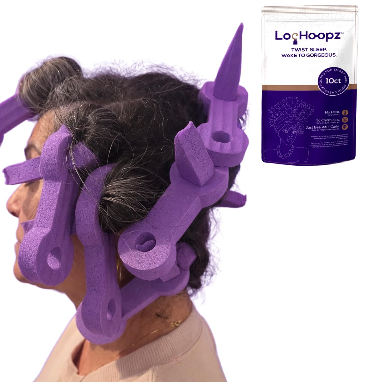 10 Short Hair Foam Curling Loops for Microlocs & Sisterlocks, No Heat Hair Curlers for Natural Curls, Soft Sleep-Friendly Rollers for Textured Hair.