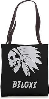 Biloxi Native American Indian Born Freedom Evil Skull Tote Bag