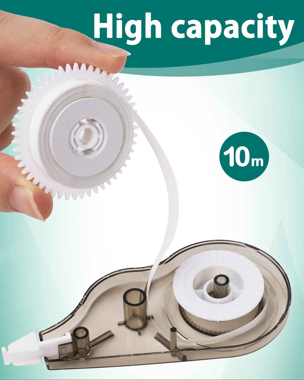 Dynta Korrekturband, 28 Stück, weißer Fehler, transparenter Spender, 5 mm x 10 m, Korrekturbedarf, ergonomisches Design, sofortige Reparaturen