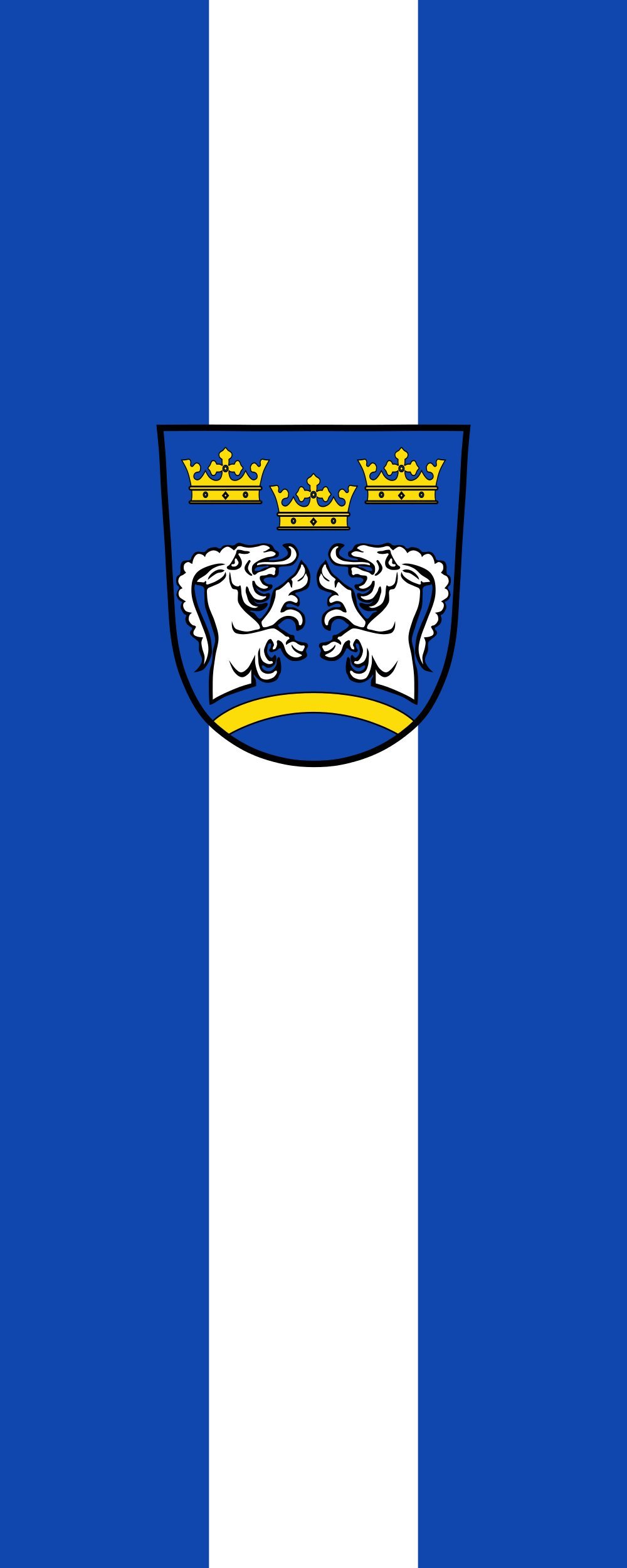 Drapeau Otterfing vertical 300x120cm anti-enroulement pour grand mât
