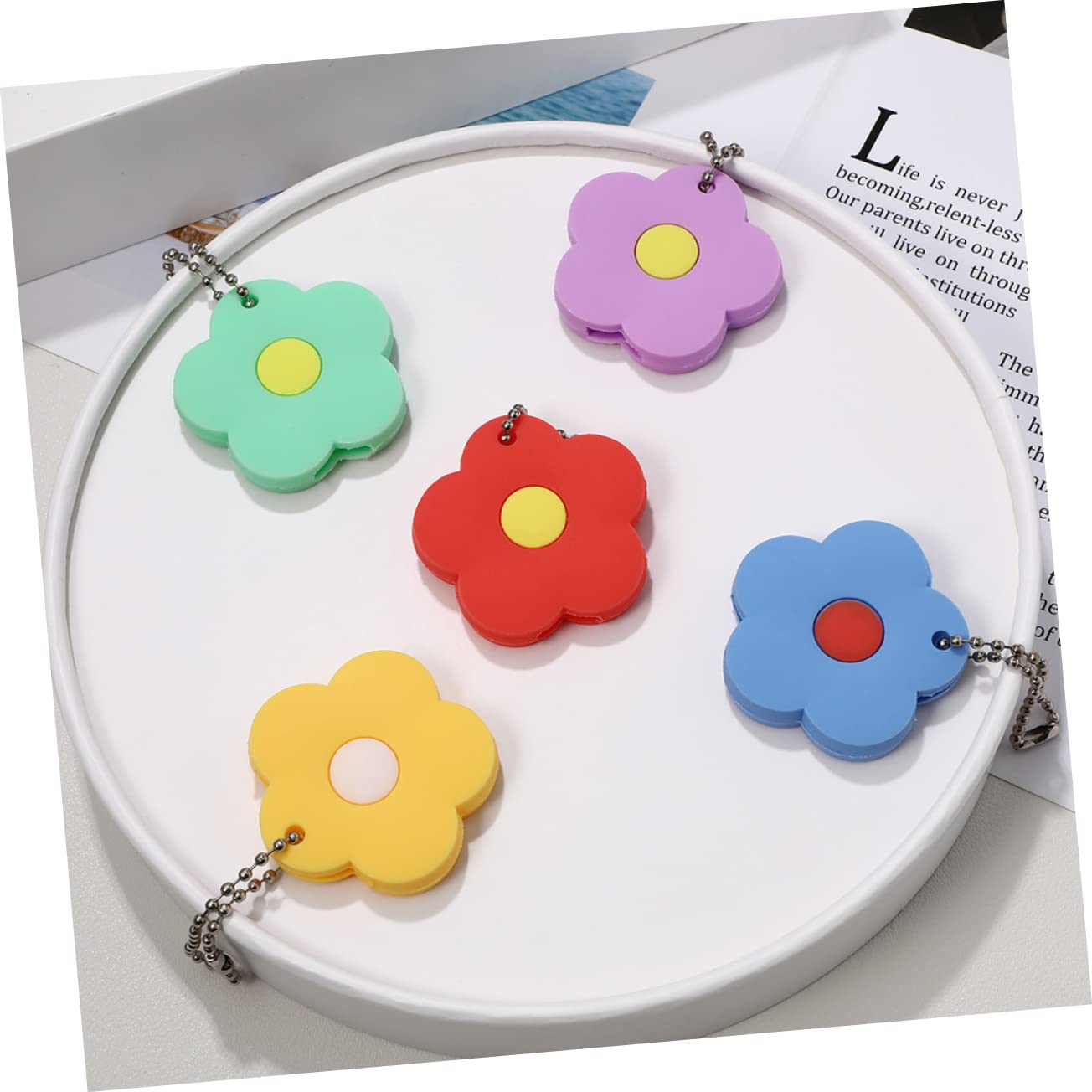 VANZACK Fundas Protectoras de Silicona Forma de Flor 6 Piezas Varios estilos Funda Resistente y Decorativa para Organizar y Proteger Llaves Varios estilos para Llaves de Casa