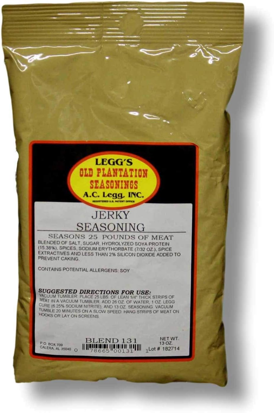 A.C. Legg Traditional Jerky Seasoning, 13 Ounce - with Cure