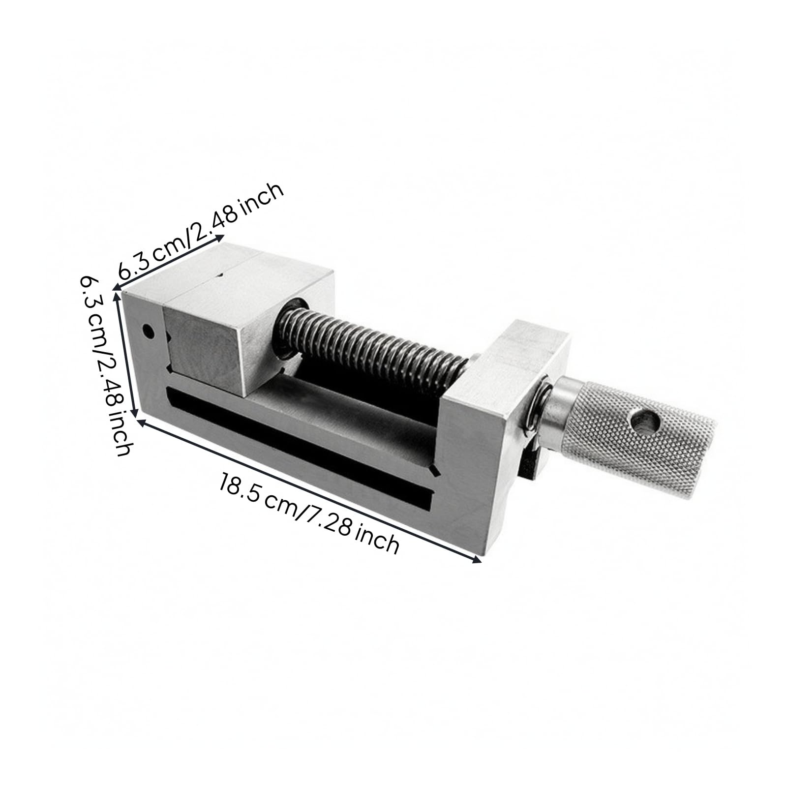 Morsa Manuale di Precisione Stabile | Regolabile, Professionale, Morsa Parallela, per Lavorazioni Meccaniche, Officina, 2.5IN, Acciaio Inox