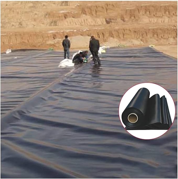 Image Yisss Pond Liner Pond Liner Foldable Durable Rubber Black Pond Tarps,Garden Waterfall Skin Membrane For Ponds Streams Fountains Waterfall Water Gardens (Color : Black,Size : 4x4m)
