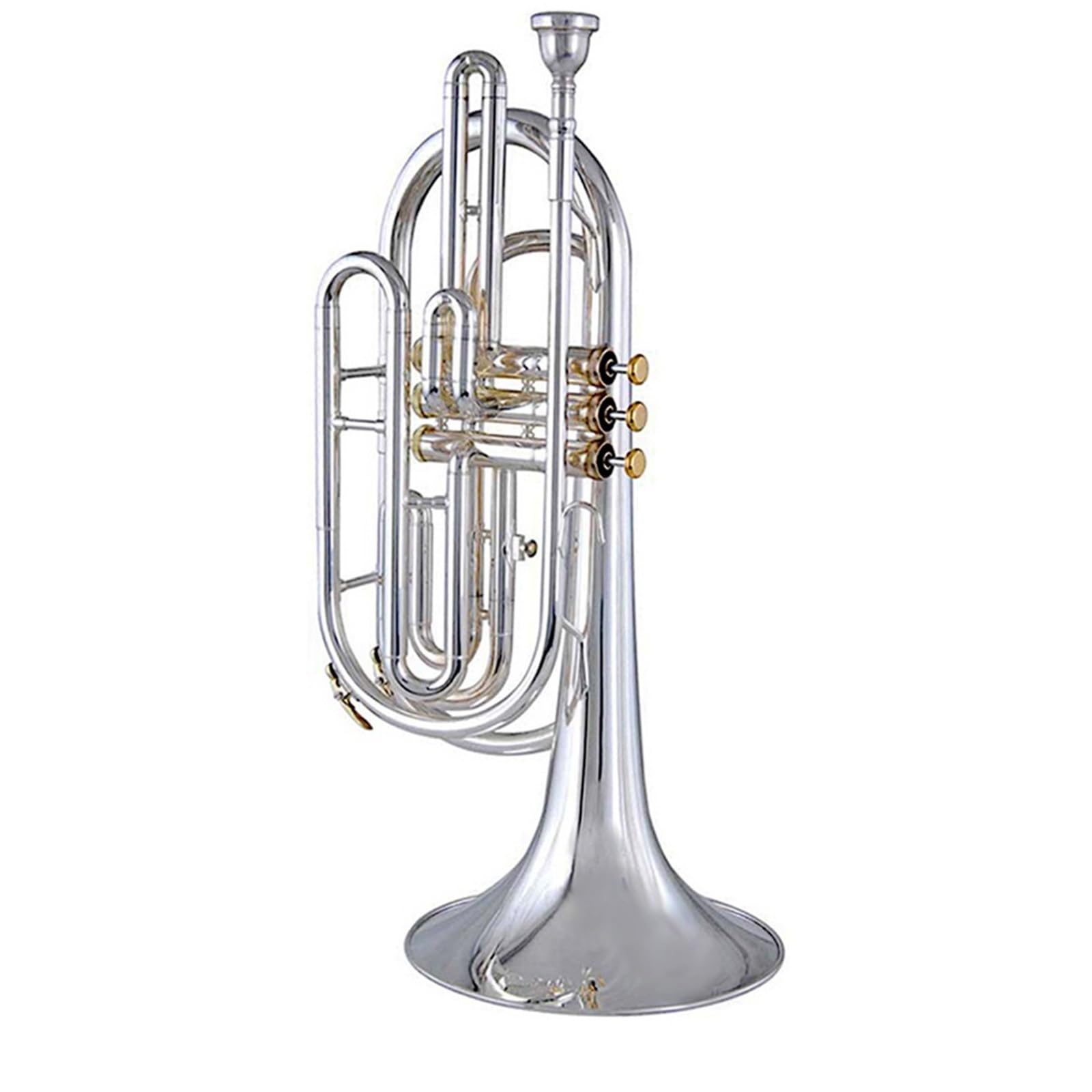 Instrumentos De Trombón Trombón De Marcha Estándar Sib Tubo De Tono De Latón Blanco Chapado En Oro Niquelado Plateado(Silver)