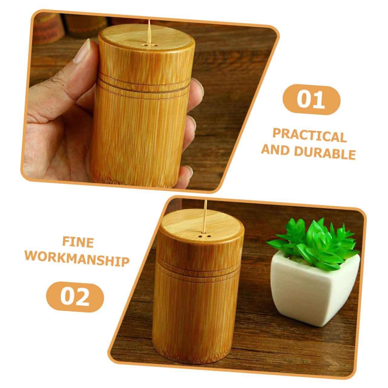 CIYODO 3pcs Storage Tube Toothpicks Case Can Vending Machine Rustic Toothpick Dispenser Kitchen Toothpick Organizer Toothpick Bucket Toothpicks Can Jewelry Organizer Stand Decor