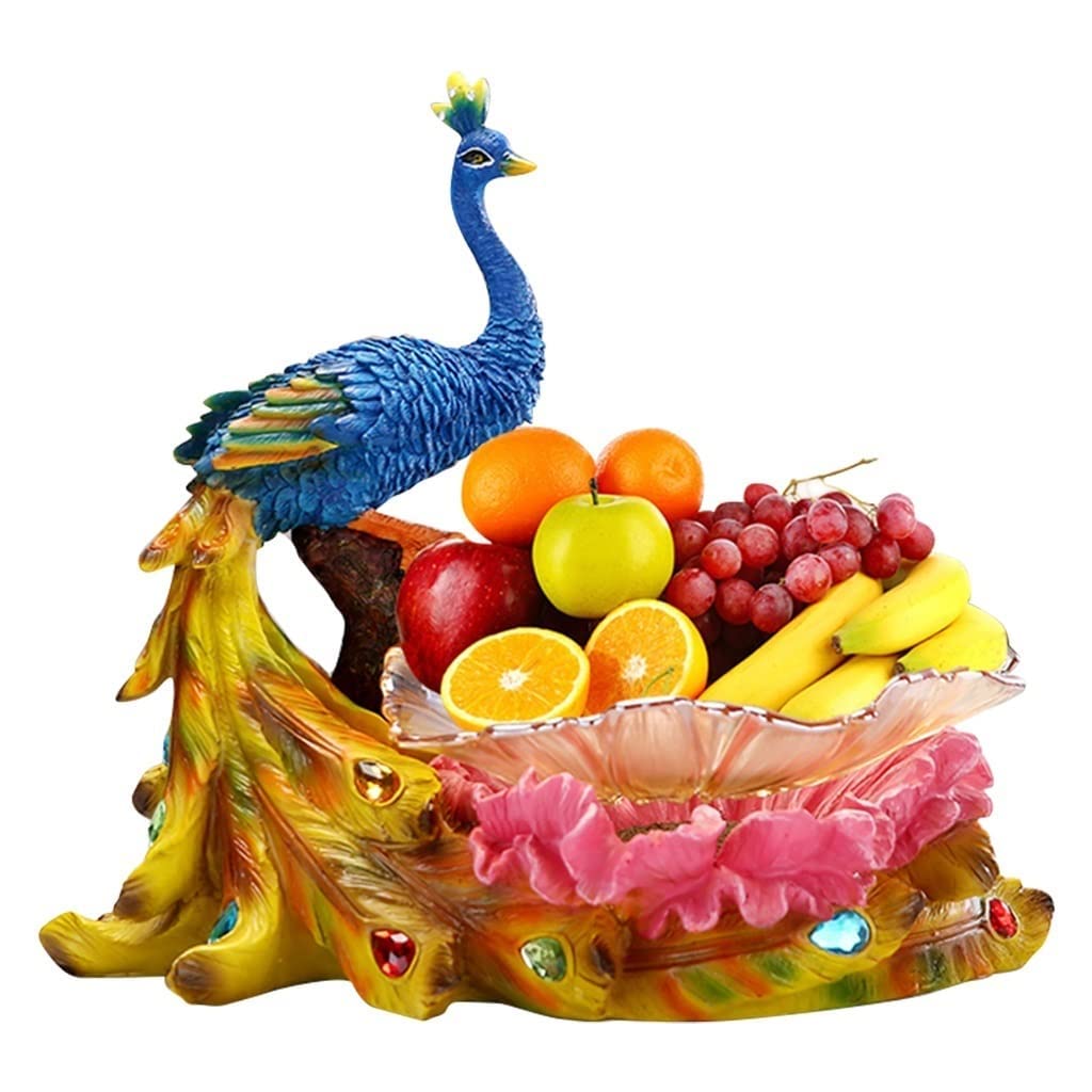 Dekorative Pfau-Form Obstschale Gold für Tischdekor Küchentheke