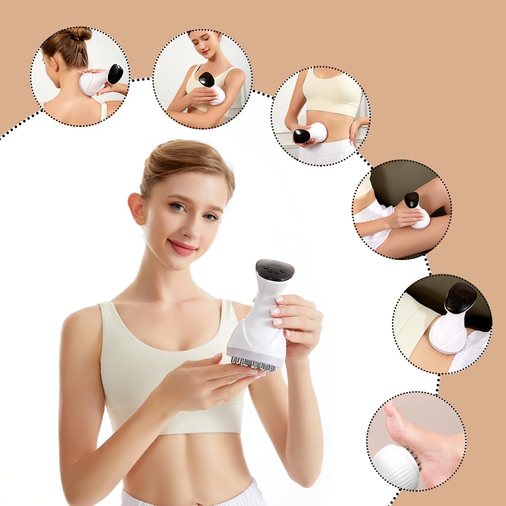 Raspador eléctrico, Cepillo Eléctrico de Meridianos, Masajeador Portátil de Meridianos Corporales, Masaje de Hombro, Cuello y Cuerpo Gua Sha, Vibración, Calor y Relajación Muscular