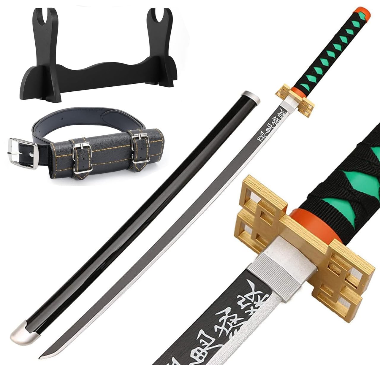 Udekit Japanese Anime Ninja Bamboo Sword Katana-41inches(104cm),with Belt and Sword Holder,For Kids Aldult Cosplay Costume Halloween Dress-Up Carnival and Anime Party — image 1