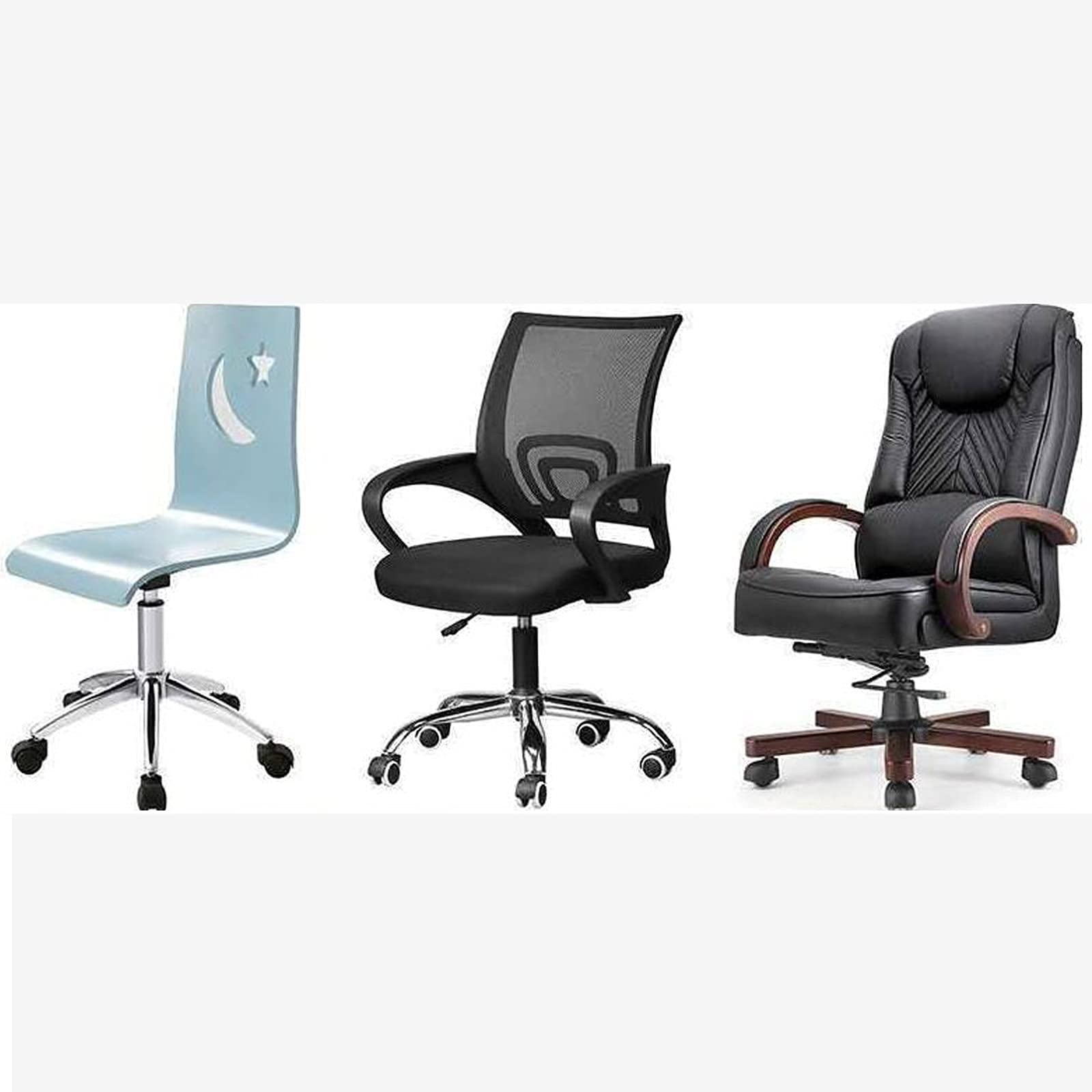 Ruote girevoli con Piastra Girevole, Confezione da 4, Ruote di Ricambio in plastica e Nylon per mobili, mobili, sedie da Ufficio, Stelo filettato metrico M10 x 10 mm per Sedia da Ufficio C