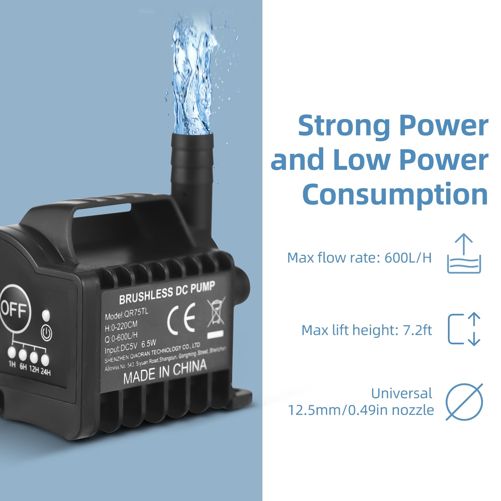 Irishom Mini-Wasserpumpe 5V - Mit Timer Für Aquarium Und Teich