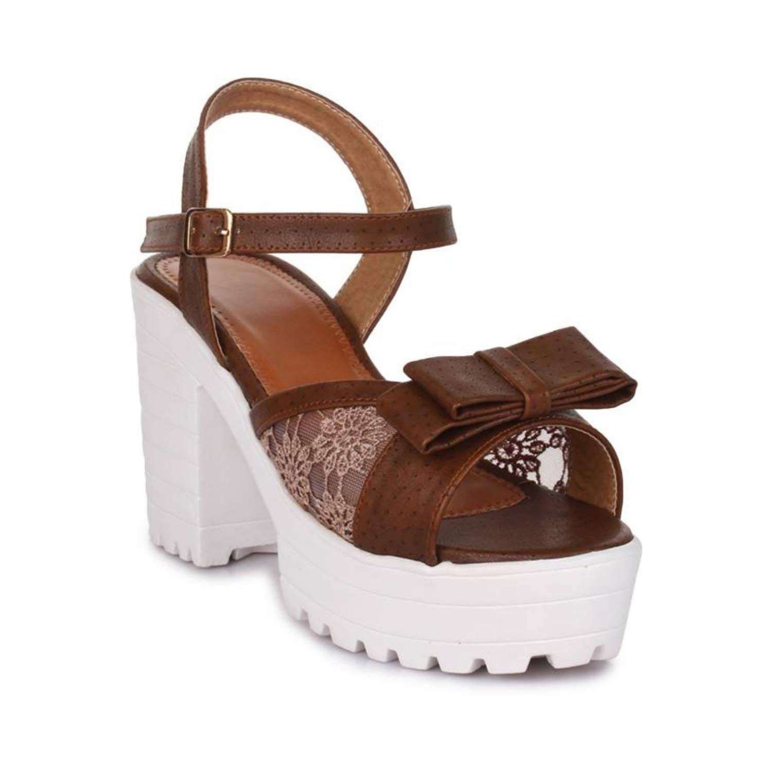 Fashion Box Womens Black, Brown Pump Sandals - 3 UK (B08HK6TLMH) Amazon Price History, Amazon Price Tracker