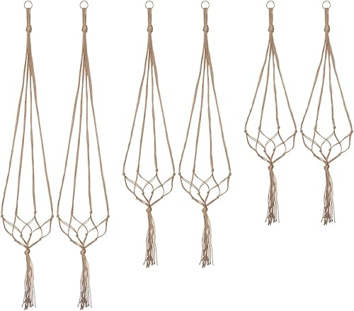 Soportes colgantes de macramé para plantas, 6 unidades, 3 tamaños disponible en Yaxa Costa Rica