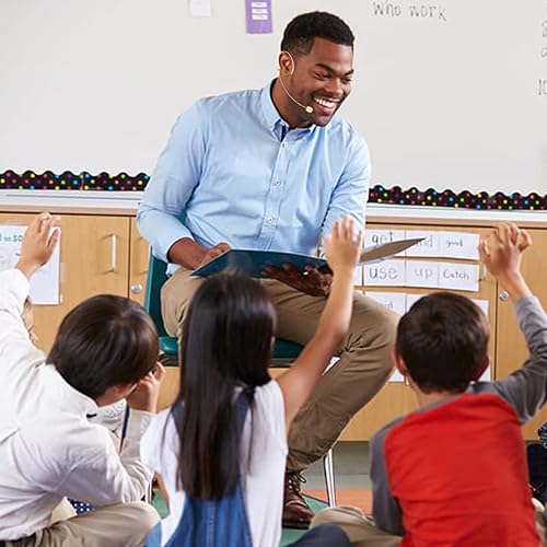 Miniatura 2 de Micrófono de auriculares con doble auricular sobre la oreja Micrófono compatible con sistema inalámbrico Transmisor de Bodypack con cable de 3.9 ft