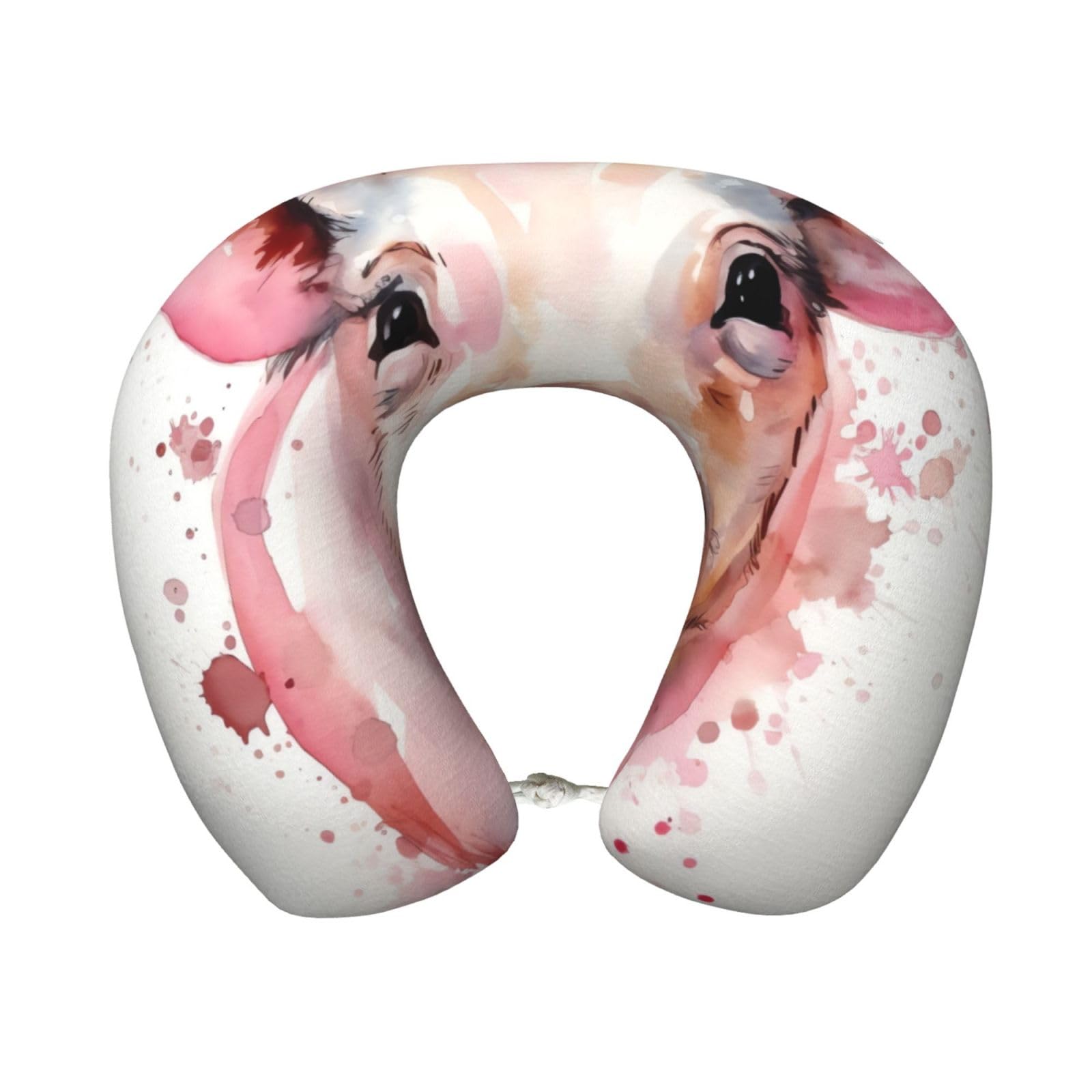 FekiLoot Travel Pillow for Sleeping, Smiling Travel Neck Pillow Comfortable U Shape Memory Foam Neck Rest Support Portable Travel Accessories Suitable for Airplane Car Office