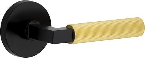 Viaggio 603054 Circolo Rosette Privacy Contempo - Palanca acanalada, 2 34 pulgadas, negro satinadolatón satinado