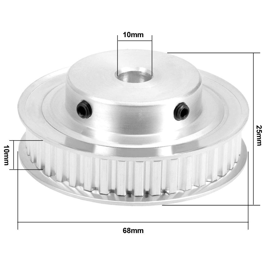 Uxcell Aluinu XL 15 Teeth 5 Bore Tiing Belt Idler Pulley Flange