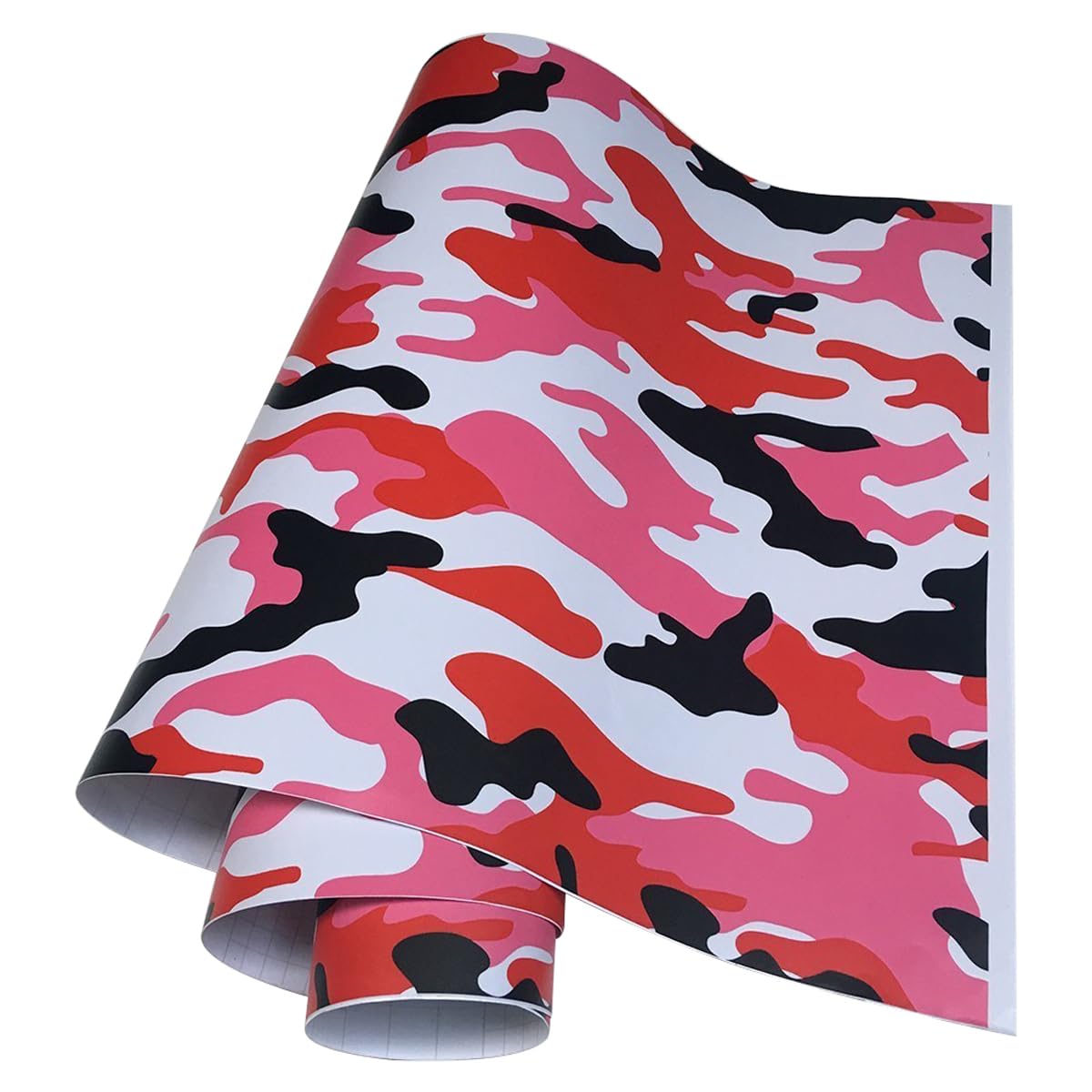 Queenbox 19.7inx6.6ft Camo Vinyl Wraps, Pattern Camouflage Self-Adhesive Car Sticker Decal Film Air Release Roll, Pink