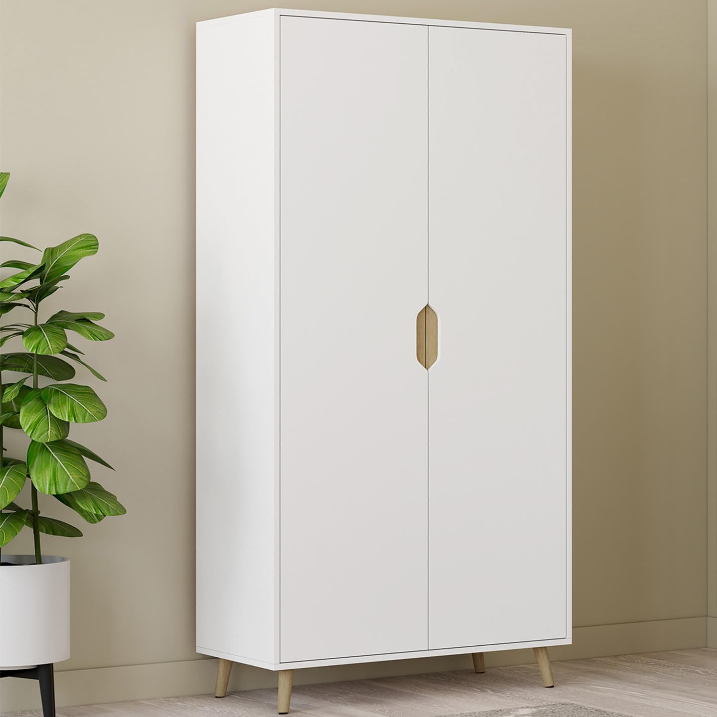 IDMarket - Armoire 2 Portes Helsinki scandinave Blanc
