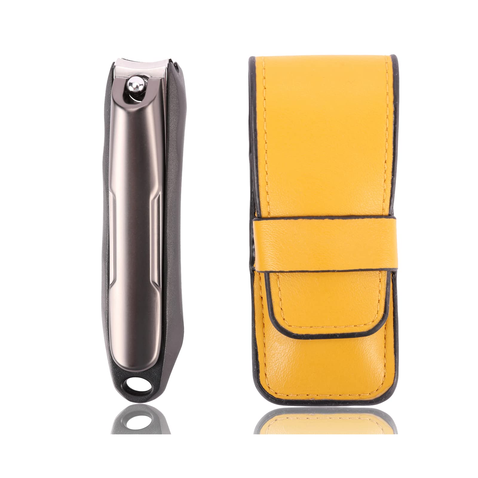 HITOPTYNail Clippers, Stainless Steel Ingrown Toenail Cutter Fingernail Trimming Clippers, Manicure Pedicure Kit with Nail File in Sheath for Thick Nails