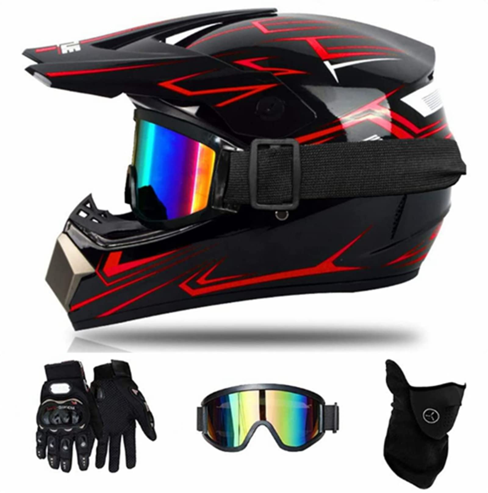 Casque Intégral Avec Ornement étoile Pour Motocross Descente Vtt Bmx Illustration Vectorielle 296009 1301