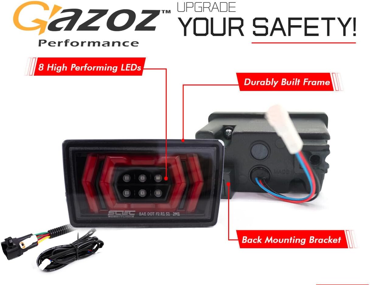 F1 Style 4th Brake/Fog Light Kit Rear Bumper - Plug and Play Brake Light Compatible with 2022-2027 Subaru WRX VB - Clear Lens Red Bar - Functions as Tail Lamp & Brake Lamp