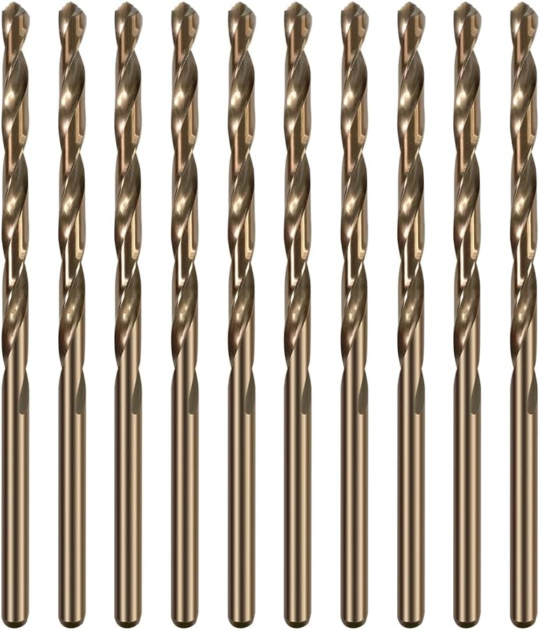 10PCS Size 2.1mm,M42 8% Cobalt,Titanium Drill bits,Metric Drill Set,HSS Drill Bit Set for Metal,Steel,Aluminum Alloy,Wood,Plastic